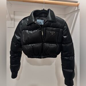 PRADA Cropped Satin-Finish Puffer Jacket – IT 40 (US Small) – NWT – Rare